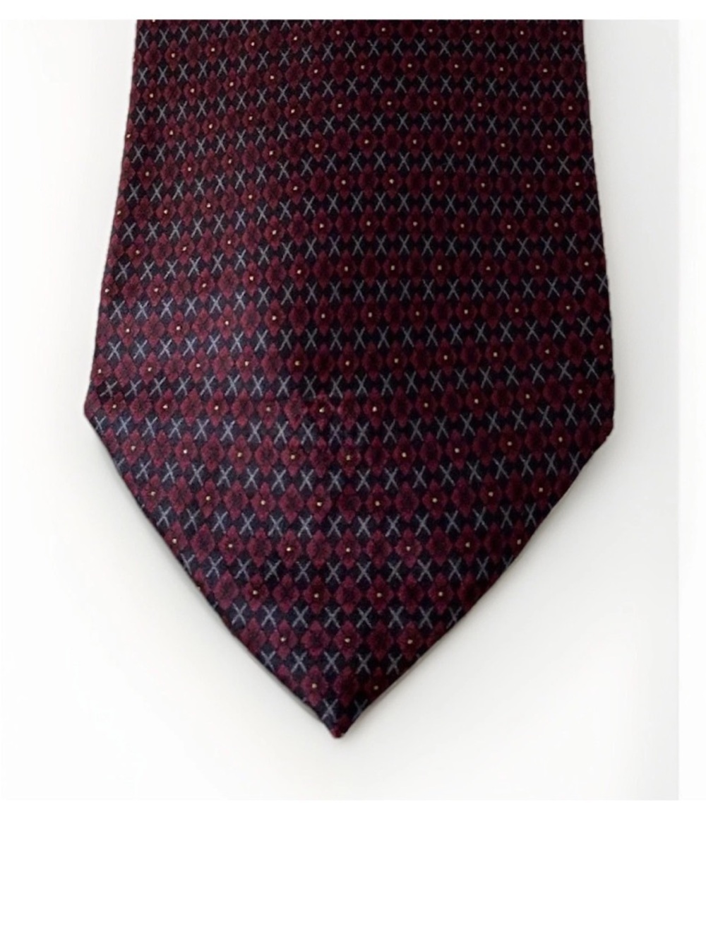 Classic Men's Wine Red Micro-Pattern Silk Tie
